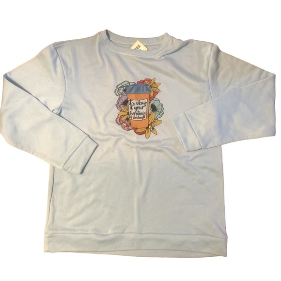 Serotonin mental health graphic crewneck sweatshirt size XL - Picture 4 of 8